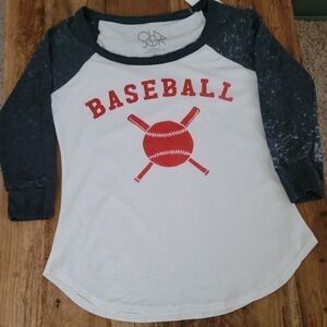NWT Chaser 3/4 Raglan Baseball Graphics Tee Top T-Shirt